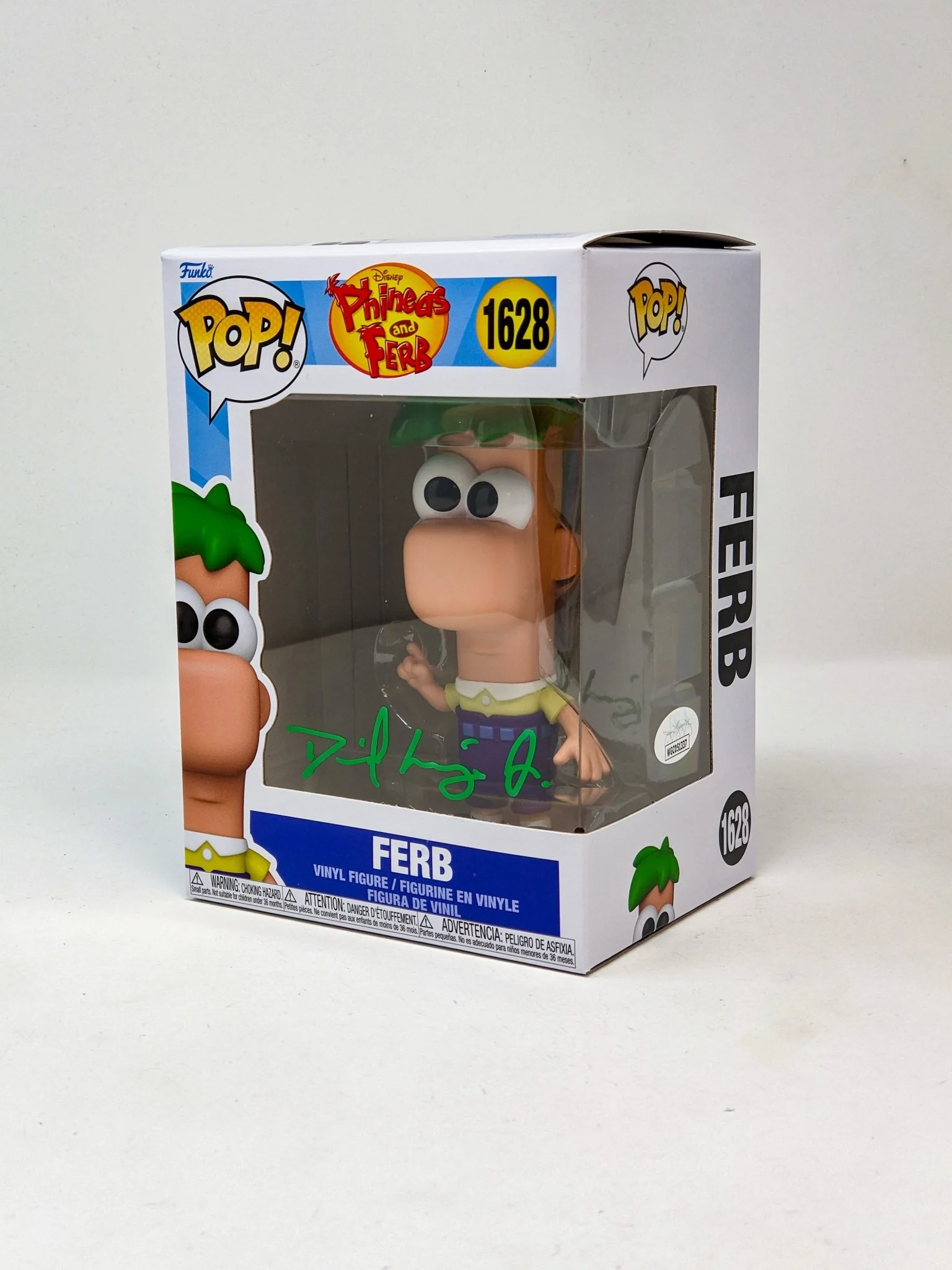 David Errigo Phineas and Ferb #1628 FERB Signed Funko Pop JSA Certified Autograph - Image 3