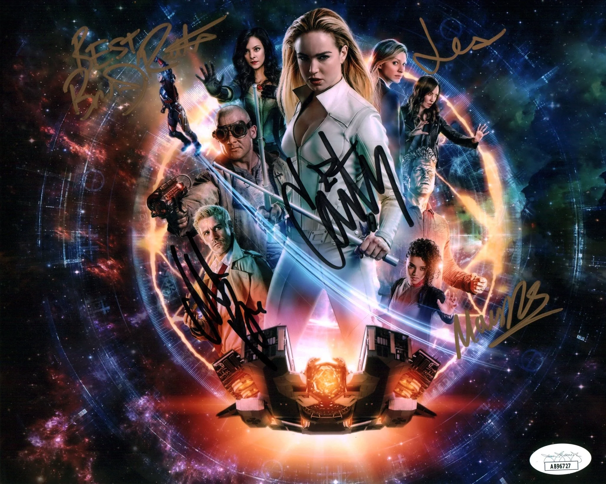 DC Legends of Tomorrow 8x10 Signed Photo Cast x5  Routh, Richardson-Sellers, Ryan, Macallan, Lotz JSA Certified Autograph - Image 3