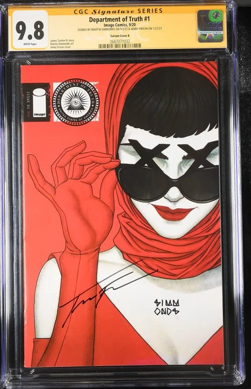 Department of Truth #1 Cover B Image Comics CGC Signature Series 9.8 x2 Signed Simmonds, Frison - Image 4