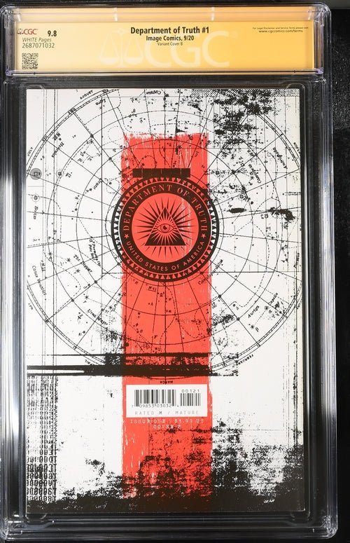 Department of Truth #1 Cover B Image Comics CGC Signature Series 9.8 x2 Signed Simmonds, Frison - Image 5