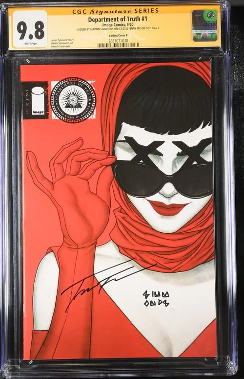 Department of Truth #1 Cover B Image Comics CGC Signature Series 9.8 x2 Signed Simmonds, Frison - Image 6