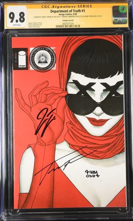 Department of Truth #1 Cover B Image Comics CGC Signature Series 9.8 x3 Signed James Tynion IV, Martin Simmonds, Jenny Frison - Image 2