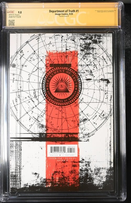 Department of Truth #1 Cover B Image Comics CGC Signature Series 9.8 x3 Signed James Tynion IV, Martin Simmonds, Jenny Frison - Image 3