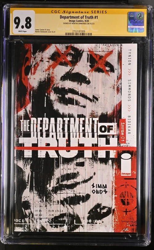 Department of Truth #1 Image Comics CGC Signature Series 9.8 Signed Martin Simmonds - Image 10