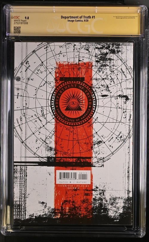 Department of Truth #1 Image Comics CGC Signature Series 9.8 Signed Martin Simmonds - Image 3