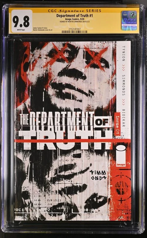 Department of Truth #1 Image Comics CGC Signature Series 9.8 Signed Martin Simmonds - Image 4