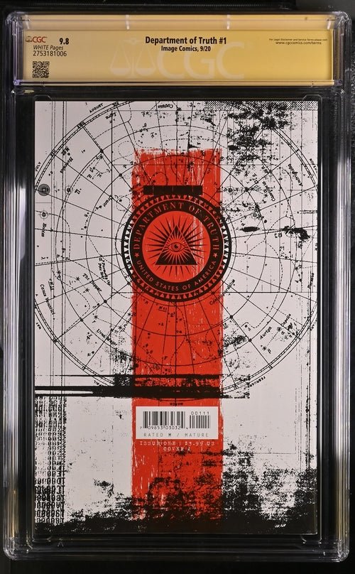 Department of Truth #1 Image Comics CGC Signature Series 9.8 Signed Martin Simmonds - Image 7