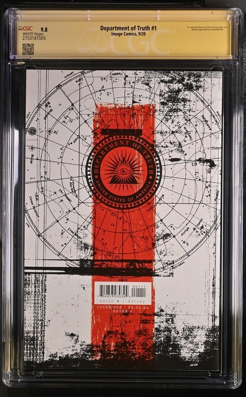 Department of Truth #1 Image Comics CGC Signature Series 9.8 Signed Martin Simmonds - Image 9