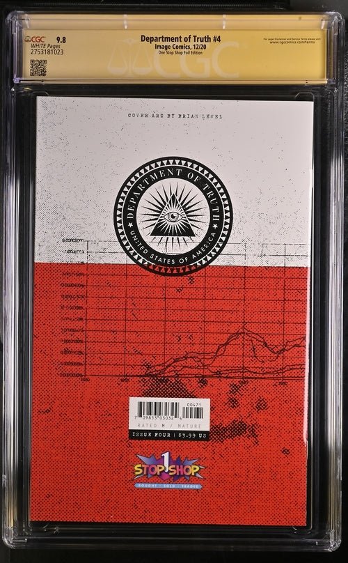 Department of Truth #4 Foil Edition Image Comics CGC Signature Series 9.8 Signed Martin Simmonds - Image 3