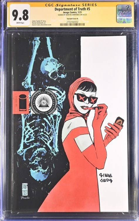 Department of Truth #5 Variant Cover B Image Comics CGC Signature Series 9.8 Signed Martin Simmonds - Image 2