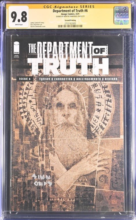 Department of Truth #6  Second Printing Image Comics CGC Signature Series 9.8 Signed Martin Simmonds - Image 2