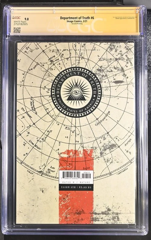 Department of Truth #6  Second Printing Image Comics CGC Signature Series 9.8 Signed Martin Simmonds - Image 3