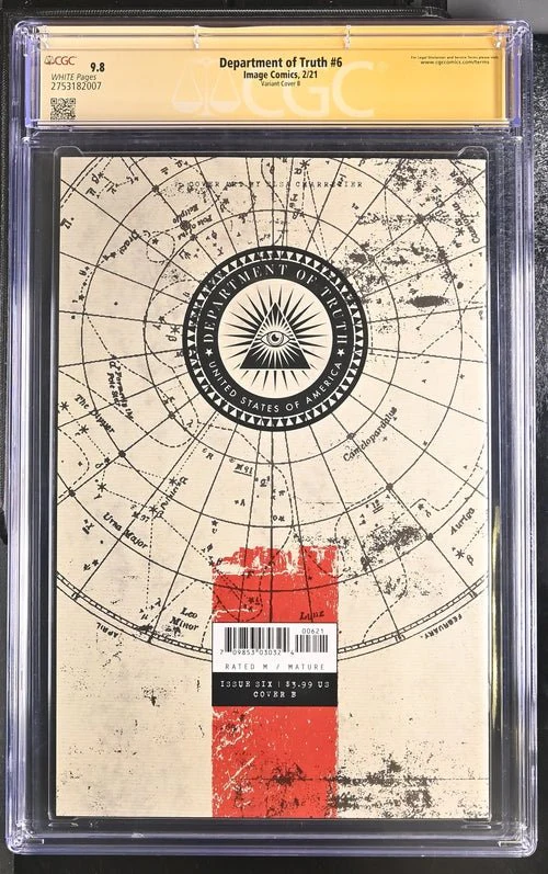Department of Truth #6 Variant Cover B Image Comics  CGC Signature Series 9.8 Signed Martin Simmonds - Image 3