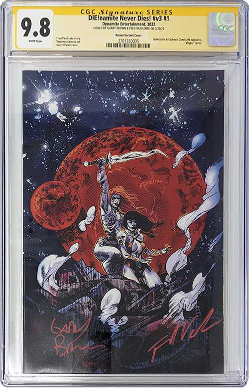 DIE!namite Never Dies! #1 Dynamite Entertainment CGC Signature Series 9.8 Signed Brown, Van Lente - Image 2