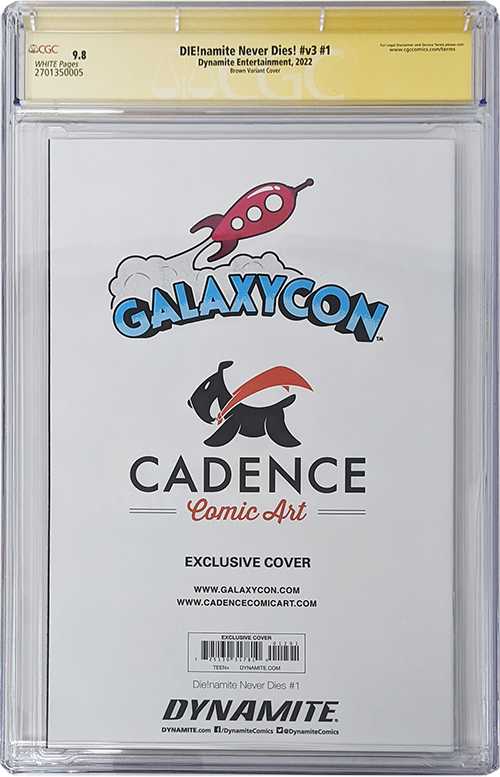 DIE!namite Never Dies! #1 Dynamite Entertainment CGC Signature Series 9.8 Signed Brown, Van Lente - Image 3