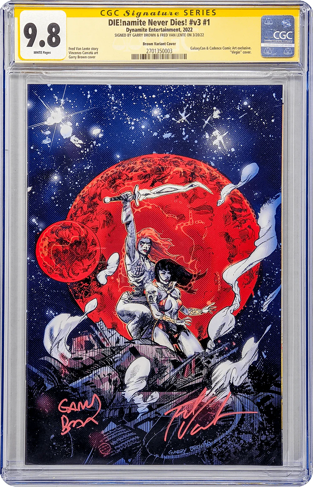 DIE!namite Never Dies! #1 Dynamite Entertainment CGC Signature Series 9.8 Signed Brown, Van Lente - Image 4