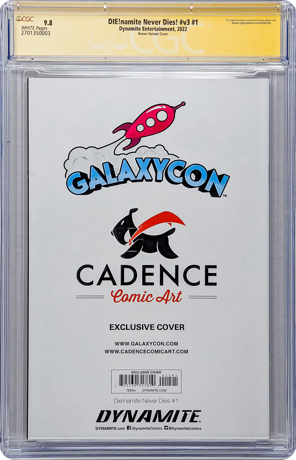 DIE!namite Never Dies! #1 Dynamite Entertainment CGC Signature Series 9.8 Signed Brown, Van Lente - Image 5