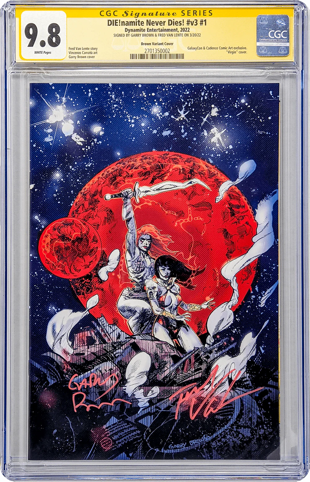 DIE!namite Never Dies! #1 Dynamite Entertainment CGC Signature Series 9.8 Signed Brown, Van Lente - Image 6