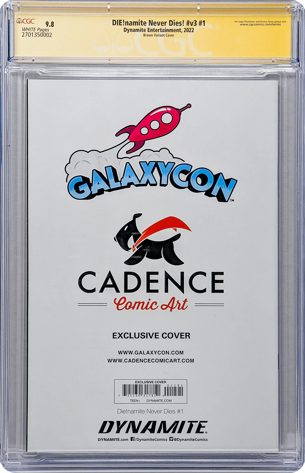 DIE!namite Never Dies! #1 Dynamite Entertainment CGC Signature Series 9.8 Signed Brown, Van Lente - Image 7