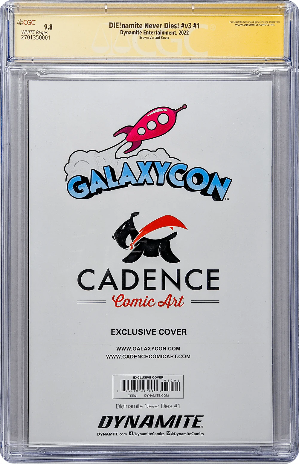 DIE!namite Never Dies! #1 Dynamite Entertainment CGC Signature Series 9.8 Signed Brown, Van Lente - Image 9