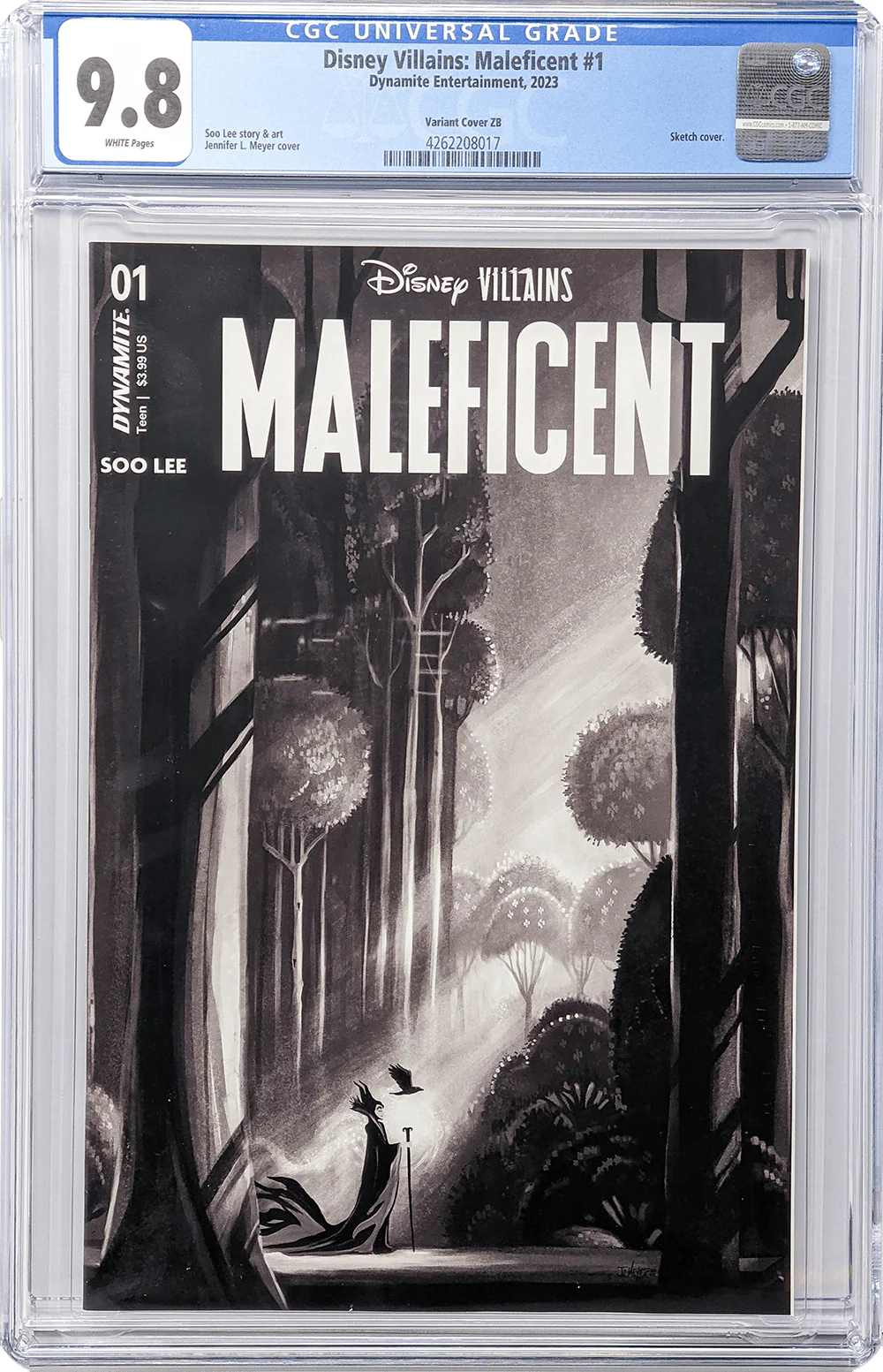 Disney Villains Maleficent #1 1:10 Meyer B&W Variant Cover ZB CGC Universal 9.8 - Image 2