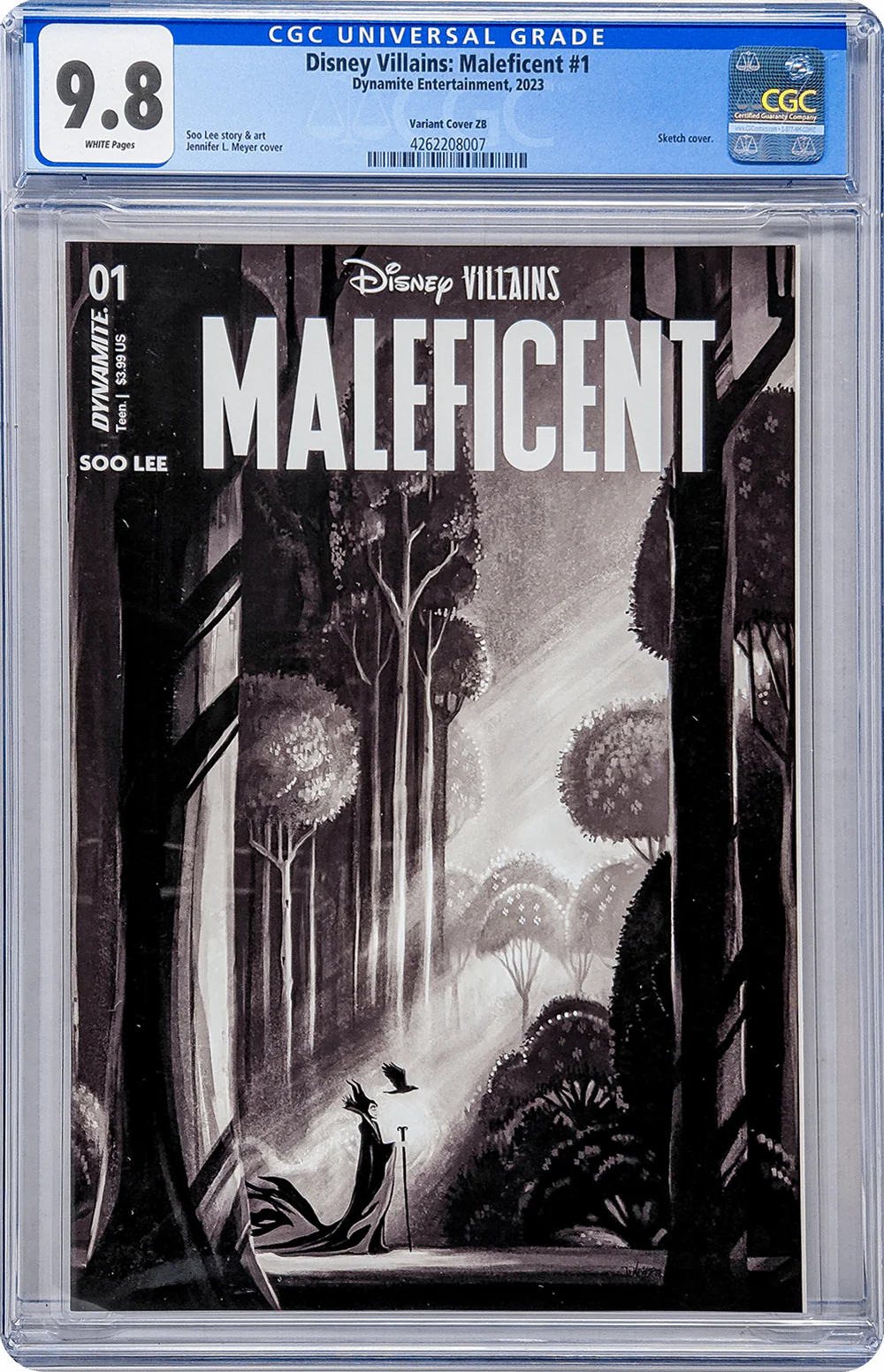 Disney Villains Maleficent #1 1:10 Meyer B&W Variant Cover ZB CGC Universal 9.8 - Image 6