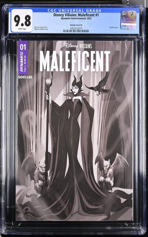 Disney Villains Maleficent #1 1:10 Puebla B&W Variant CGC Universal 9.8 - Image 10