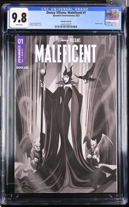 Disney Villains Maleficent #1 1:10 Puebla B&W Variant CGC Universal 9.8 - Image 12