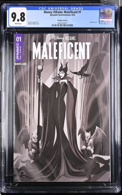 Disney Villains Maleficent #1 1:10 Puebla B&W Variant CGC Universal 9.8 - Image 14