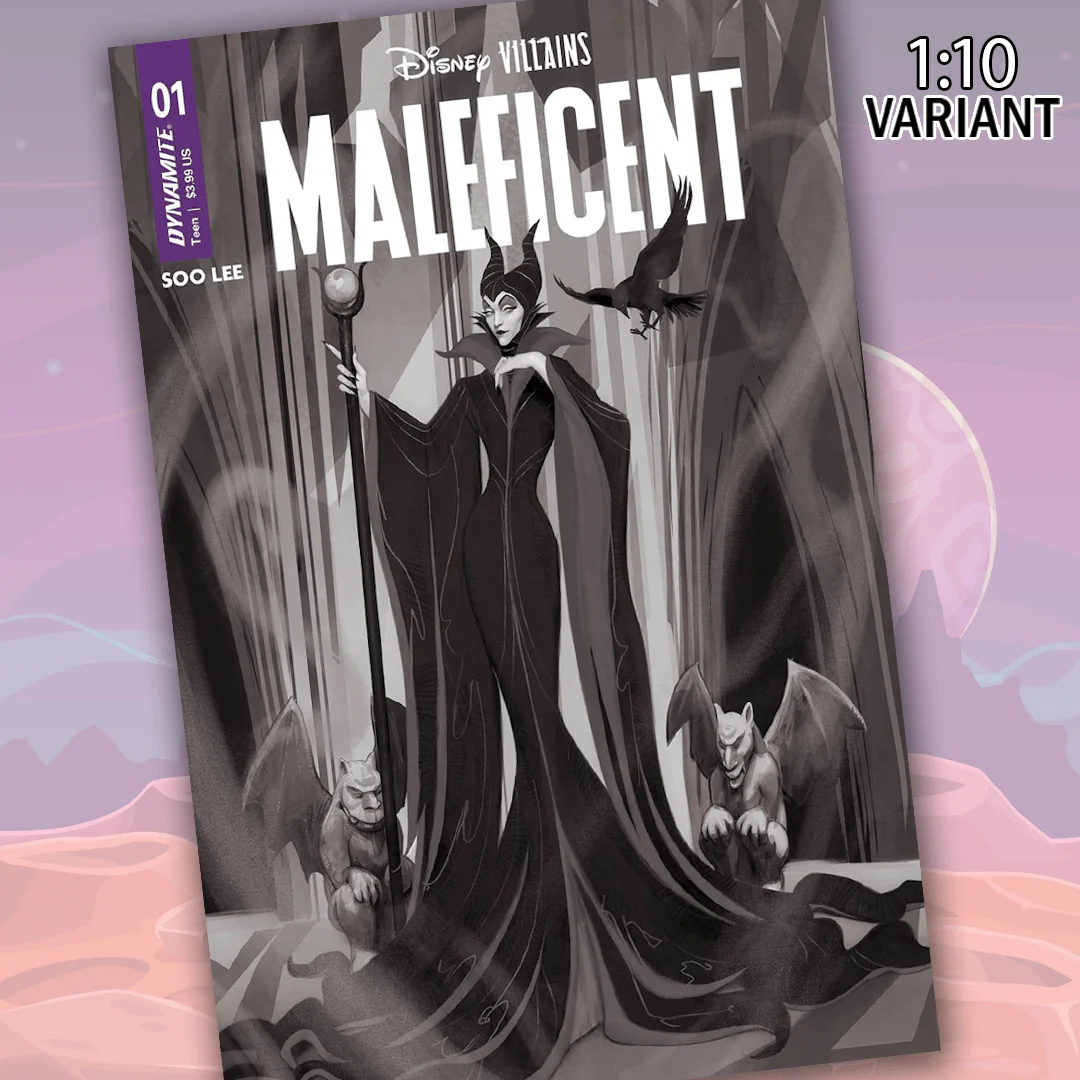 Disney Villains Maleficent #1 Cover ZC 1:10 Puebla B&W Variant Comic Book