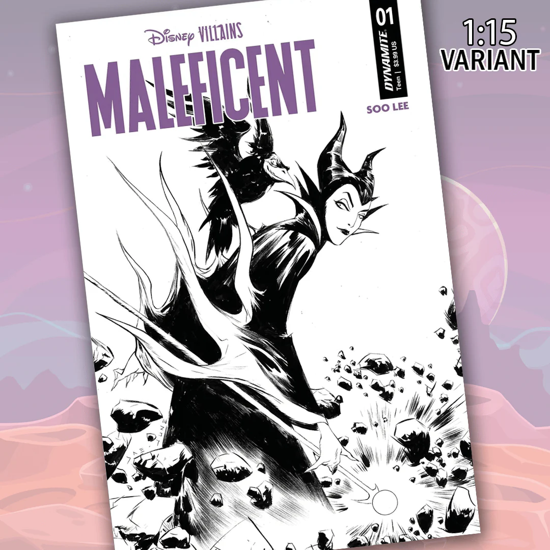 Disney Villains Maleficent #1 Cover I 1:15 Jae Lee B&W Variant Comic Book