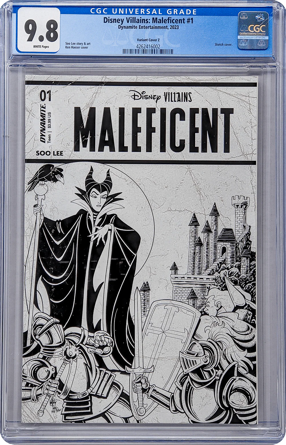 Disney Villains Maleficent #1 1:7 Haeser B&W Variant CGC Universal 9.8 - Image 10
