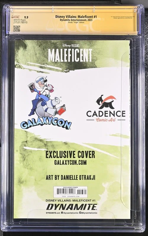 Disney Villains Maleficent #1 Dynamite Entertainment CGC Signature Series 9.9 Signed & Sketched by Danielle Otrakji - Image 3