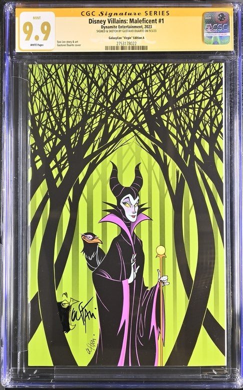 Disney Villains Maleficent #1 GalaxyCon Edition A CGC Signature Series 9.9 Signed & Sketched by Guatavo Duarte - Image 2
