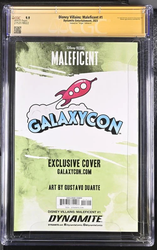 Disney Villains Maleficent #1 GalaxyCon Edition A CGC Signature Series 9.9 Signed & Sketched by Guatavo Duarte - Image 3