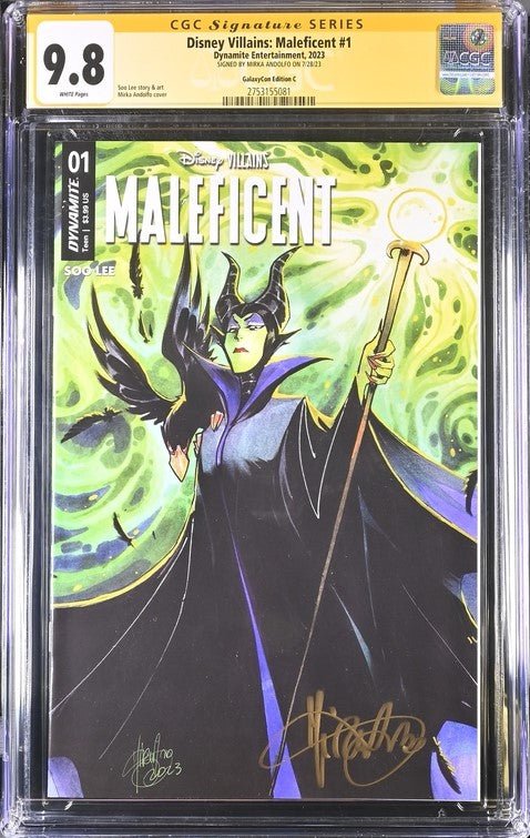 Disney Villains Maleficent #1 GalaxyCon Exclusive Andolfo Variant CGC Signature Series 9.8 Signed Mirka Andolfo - Image 2