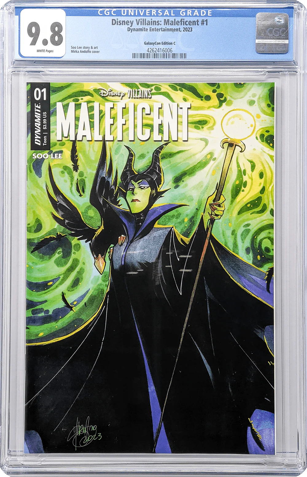 Disney Villains Maleficent #1 GalaxyCon Exclusive Andolfo Variant CGC Universal 9.8 - Image 2