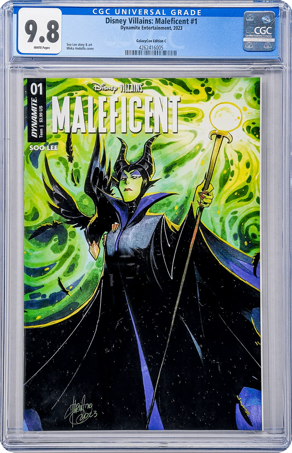 Disney Villains Maleficent #1 GalaxyCon Exclusive Andolfo Variant CGC Universal 9.8 - Image 4