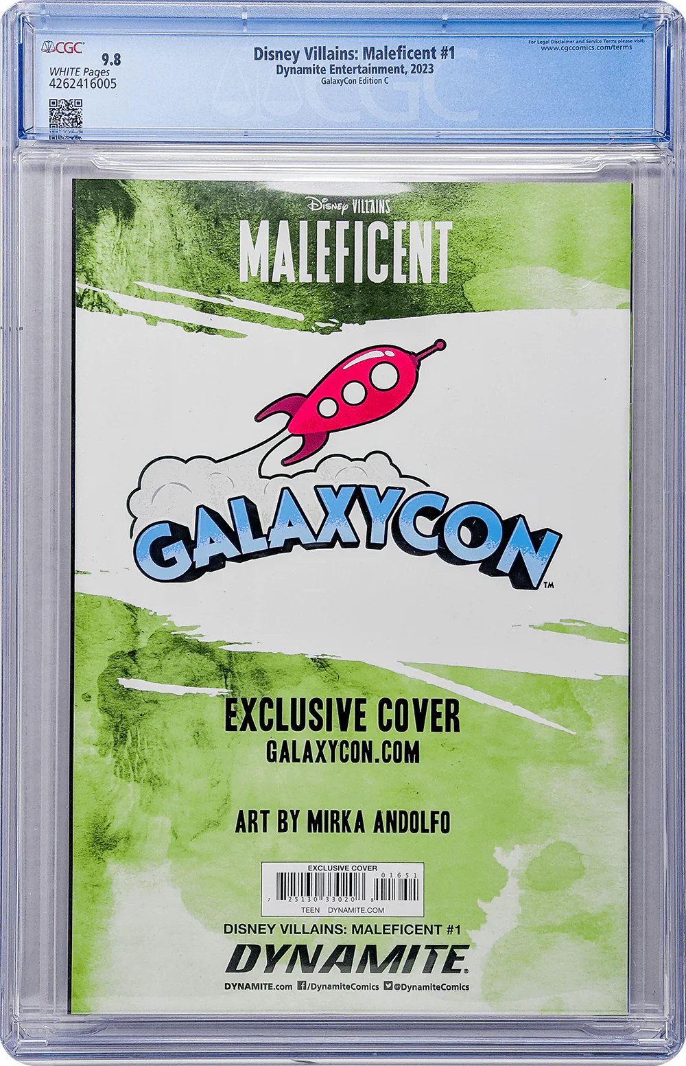Disney Villains Maleficent #1 GalaxyCon Exclusive Andolfo Variant CGC Universal 9.8 - Image 5
