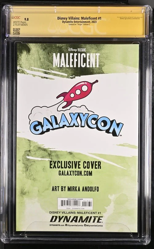 Disney Villains Maleficent #1 GalaxyCon Exclusive Andolfo Virgin Variant CGC Signature Series 9.8 Signed Mirka Andolfo - Image 3