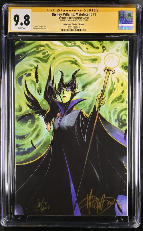 Disney Villains Maleficent #1 GalaxyCon Exclusive Andolfo Virgin Variant CGC Signature Series 9.8 Signed Mirka Andolfo - Image 5