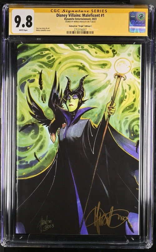 Disney Villains Maleficent #1 GalaxyCon Exclusive Andolfo Virgin Variant CGC Signature Series 9.8 Signed Mirka Andolfo - Image 6