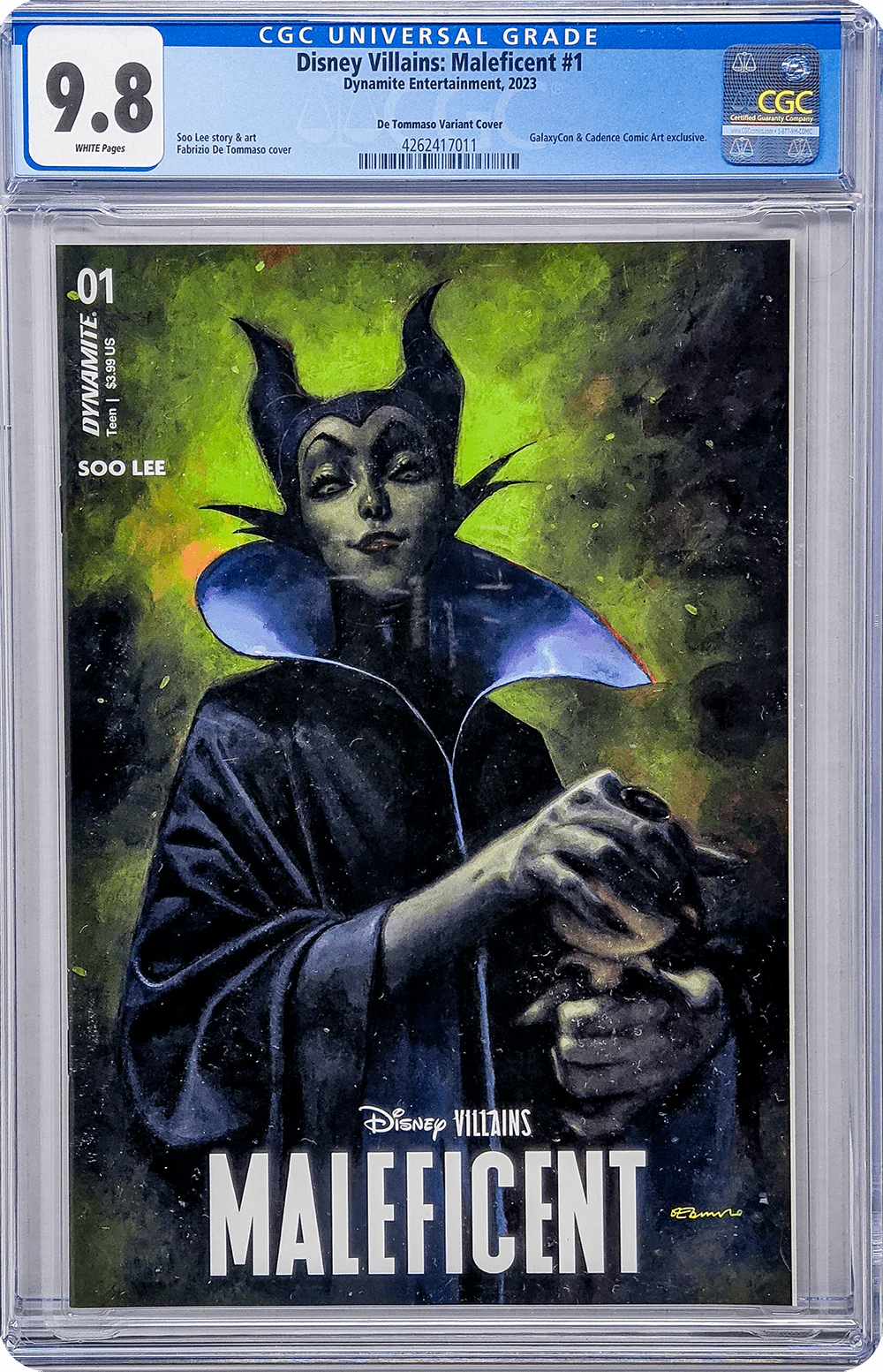 Disney Villains Maleficent #1 GalaxyCon Exclusive De Tommaso Variant Dynamite Entertainment CGC Universal Grade 9.8 - Image 2