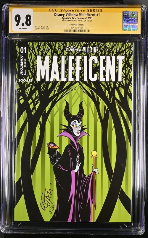 Disney Villains Maleficent #1 GalaxyCon Exclusive Duarte Variant CGC Signature Series 9.8 Signed Gustave Duarte - Image 4