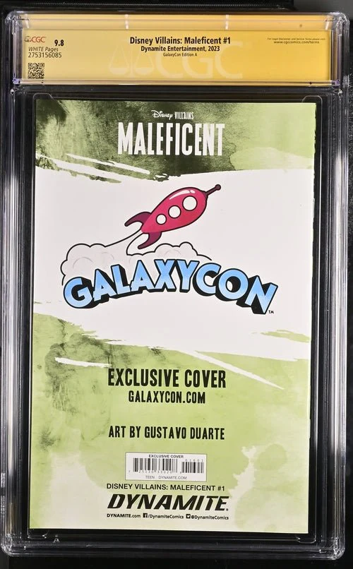 Disney Villains Maleficent #1 GalaxyCon Exclusive Duarte Variant CGC Signature Series 9.8 Signed Gustave Duarte - Image 9