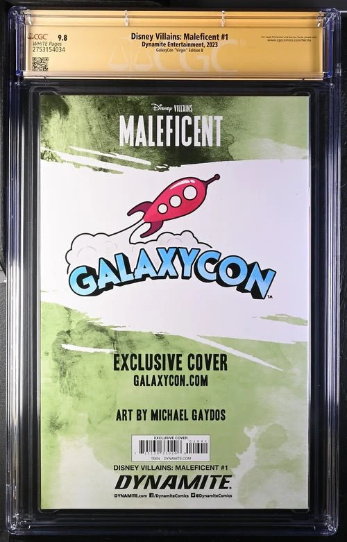 Disney Villains Maleficent #1 GalaxyCon Exclusive Gaydos Virgin Variant CGC Signature Series 9.8 Signed Michael Gaydos - Image 13