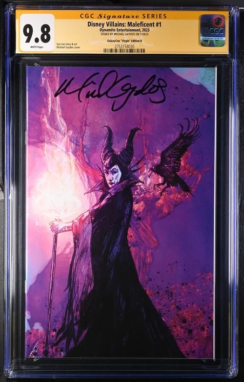 Disney Villains Maleficent #1 GalaxyCon Exclusive Gaydos Virgin Variant CGC Signature Series 9.8 Signed Michael Gaydos - Image 16