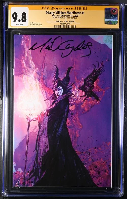 Disney Villains Maleficent #1 GalaxyCon Exclusive Gaydos Virgin Variant CGC Signature Series 9.8 Signed Michael Gaydos - Image 18