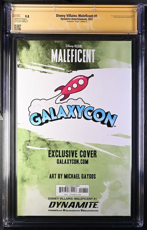 Disney Villains Maleficent #1 GalaxyCon Exclusive Gaydos Virgin Variant CGC Signature Series 9.8 Signed Michael Gaydos - Image 25