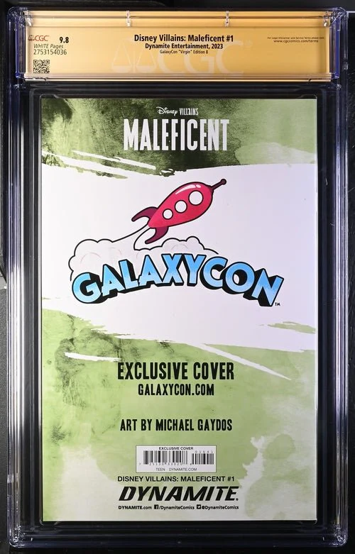 Disney Villains Maleficent #1 GalaxyCon Exclusive Gaydos Virgin Variant CGC Signature Series 9.8 Signed Michael Gaydos - Image 3